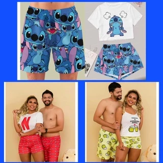 kit casal pijama conjunto dormir mozao