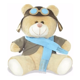 Urso Ursinho De Pelúcia Aviador 20cm Decoração Anti-alérgico