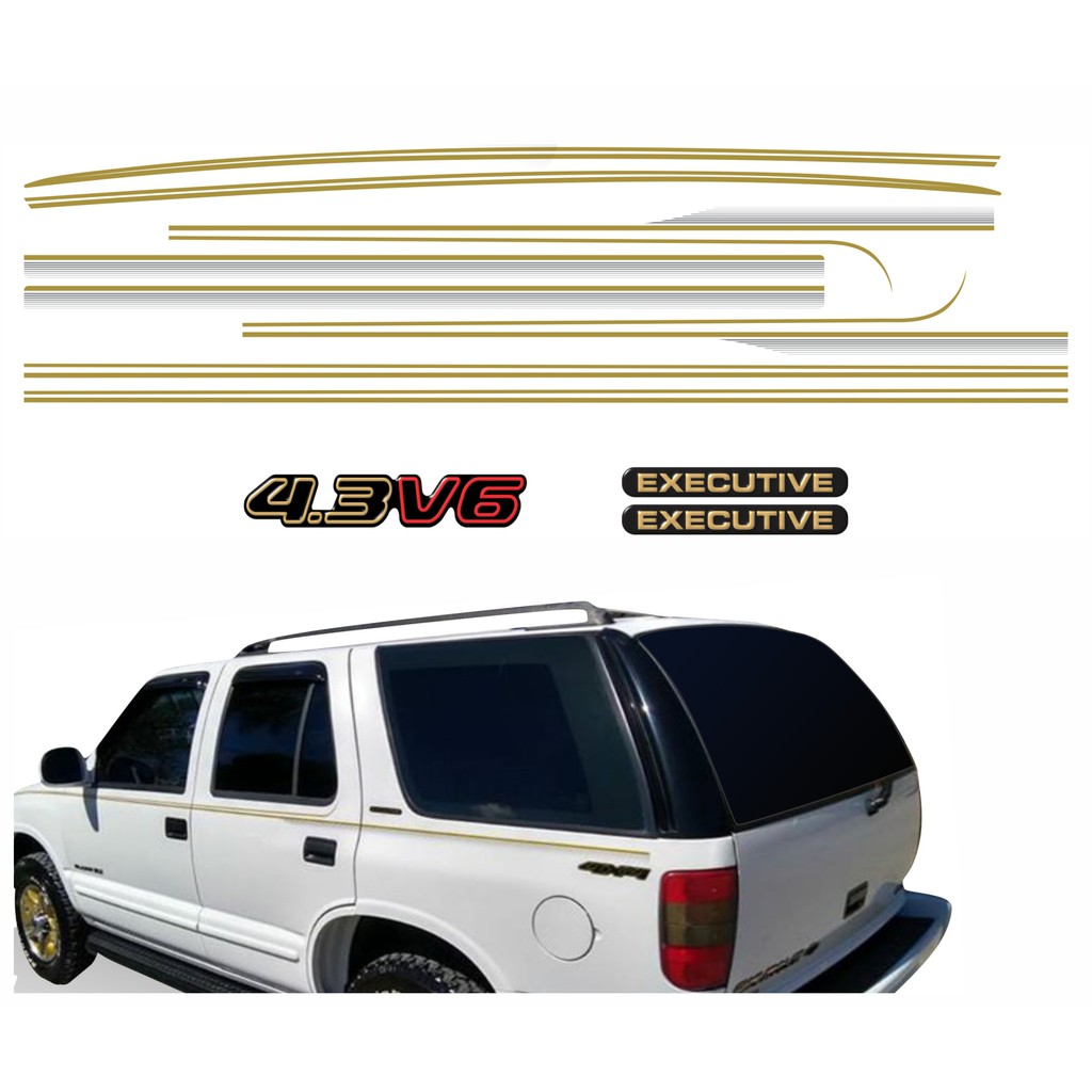 Kit Faixa Blazer Dlx Executive 1996/2000 4.3 V6 Adesivo Dourado