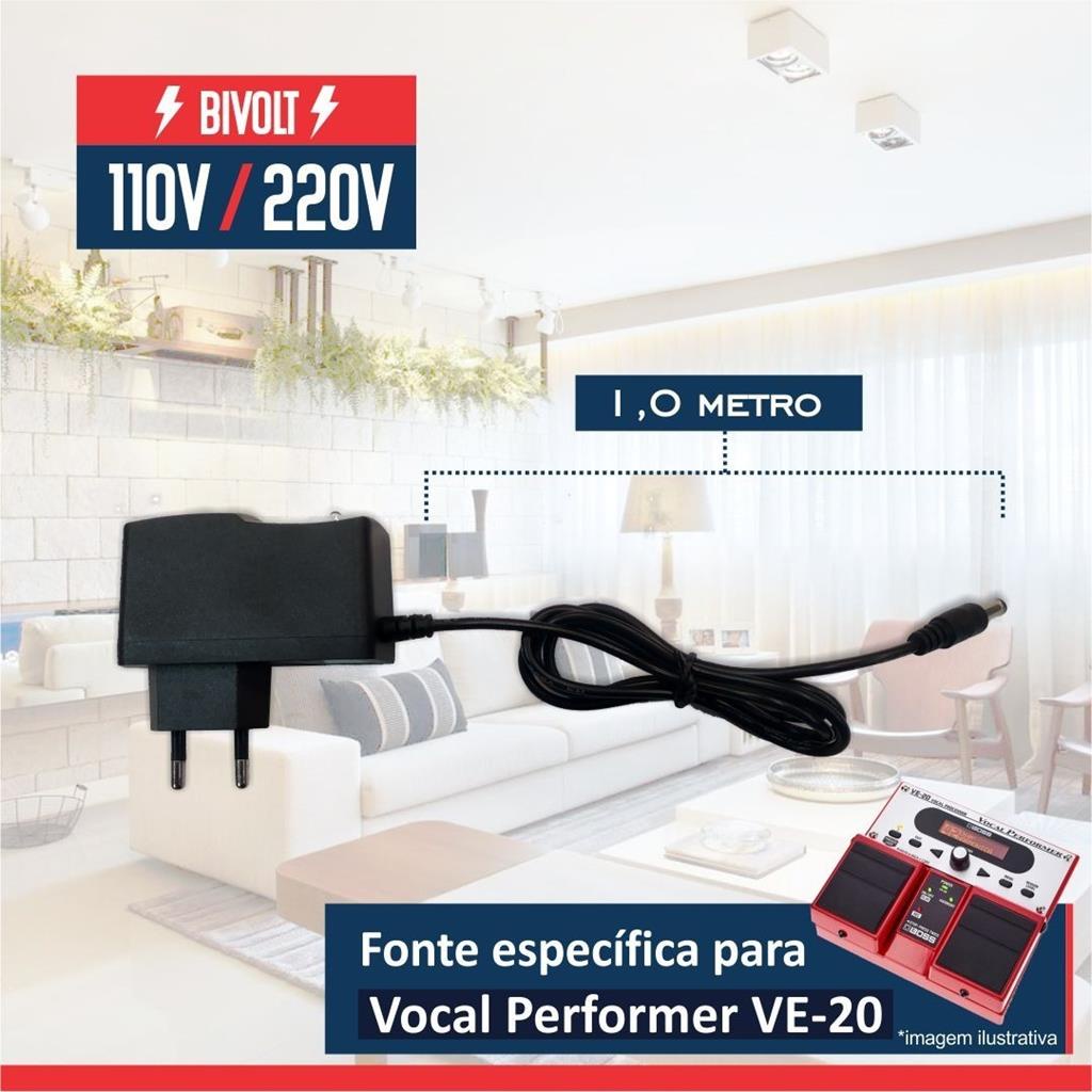 Fonte Para Pedal Pedaleira Boss Ve-20 Vocal Performer ( Carregador