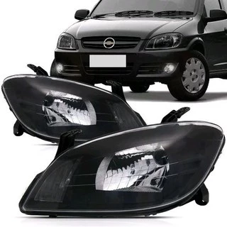 Par Farol Celta Prisma 06 07 08 09 10 11 Mascara Negra