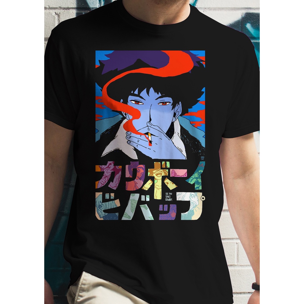 Camiseta Cowboy Bebop Spike Anime Unissex Camisa Silk Digital