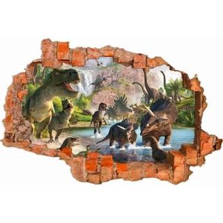 Adesivo Parede Quebrada Buraco Dinossauro Recortado
