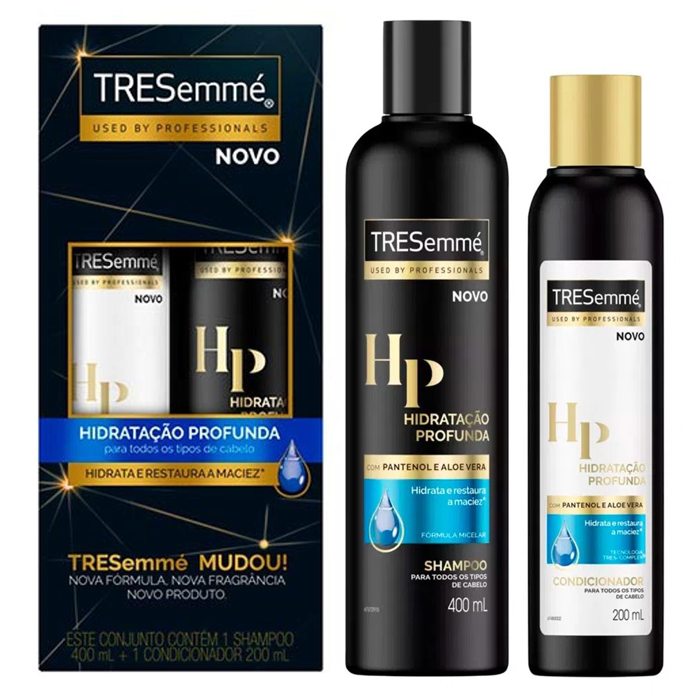 Kit Shampoo TRESemmé Hidratação Profunda 400ml + Condicionador 200ml ...