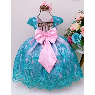 Vestido Festa Infantil Rosa Bebê Princesa Aniversário Realez em Promoção na  Americanas