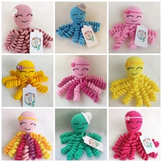Polvo crochê terapêutico amigurumi bebes prematuros cores diversas