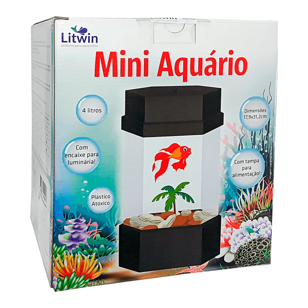 Litwin Mini Aquario 4 Litros Sextavado | Shopee Brasil