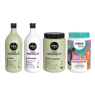 Kit Hidratação Ultra Cachos shampoo e condicionador 1L + Creme para pentear Definição Máxima 1kg