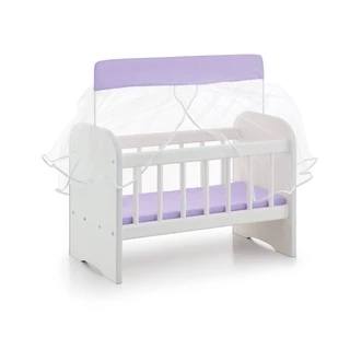 Berço de Boneca Ninar Com Enxoval Lilás - Compmovel