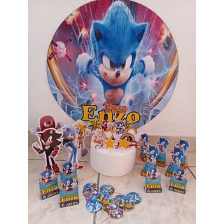 Enfeite Decorativo Grande de Mesa Festa Sonic 28x28cm - Ref 357010 Piffer -  CCS Decorações