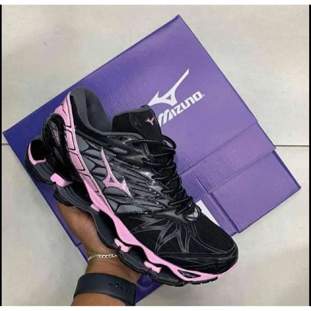 Mizuno prophecy 8 feminino preto hot sale e rosa