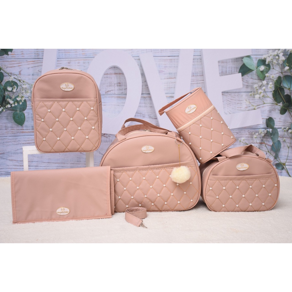 Kit Bolsa Maternidade Pérola 5 Peças (Nude)