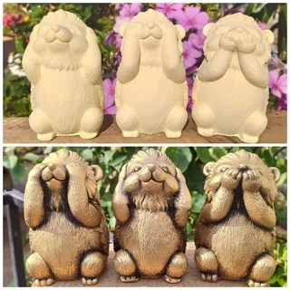 Porco Espinho Trio Porco Espinho Sabedoria Gesso Decoração 03 Pçs Promoção