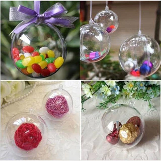 Kit C/24 Bolas Acrilica Transparente 8cm Decoração De Fest em Oferta na Shopee