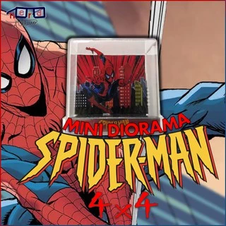 ArteiroBox Mini Cubo Diorama 4x4cm Spider-Man | Homem-Aranha da Marvel