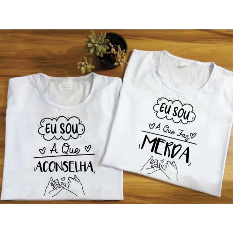 camiseta personalizada para amigas par Shopee Brasil