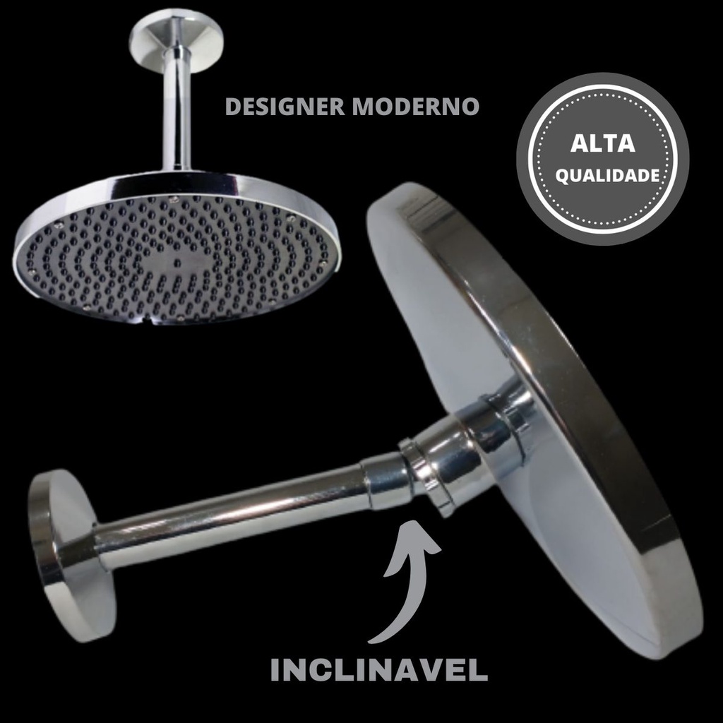 Ducha Teto Chuveiro Aquecimento Solar A Gás Articulado Movel