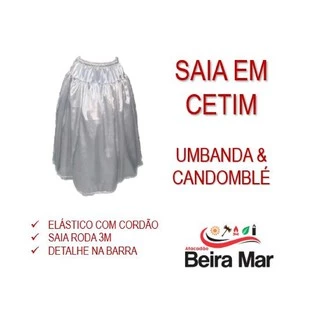 Saia Em Cetim Roda De 3m - Umbanda E Candomblé - Elástico Com Cordão