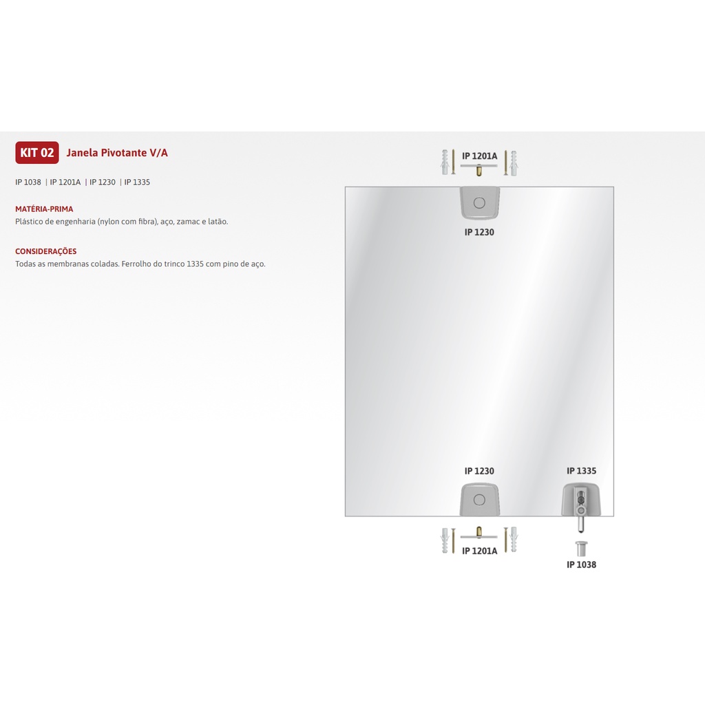 Kit 02 Janela Pivotante V/A