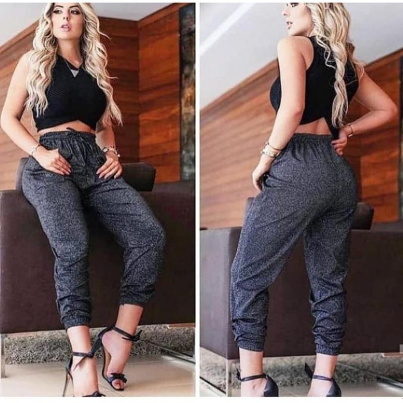 Calça best sale jogger brilhosa