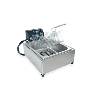 Fritadeira Elétrica 6 Litros 1 Cuba Profissional industrial inox C/ CABEÇOTE COMPLETO.