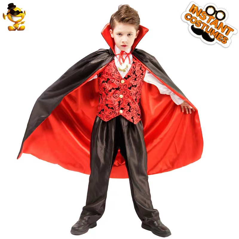 Fantasia Halloween Capa Drácula Vampiro Dupla Face Bember Infantil