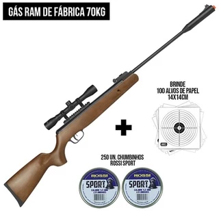 Carabina Presão Black Hawk GásRam 70k Fixxar 5.5+Luneta 4x32