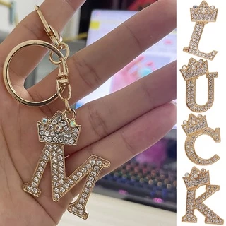 Coroa Luxuosa 26 Letras Chaveiro De Metal Moda Rhinestone Inicial Bolsa Pingentes DIY Acessórios De Aniversário Presentes em Oferta na Shopee