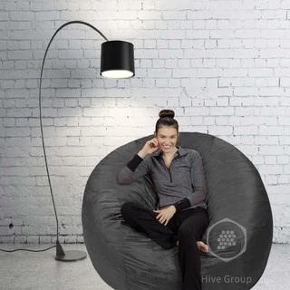 Puff Gigante Redondo Cinza Em Suede 1.20x50 Diâmetro Sem enchimento Lançamento