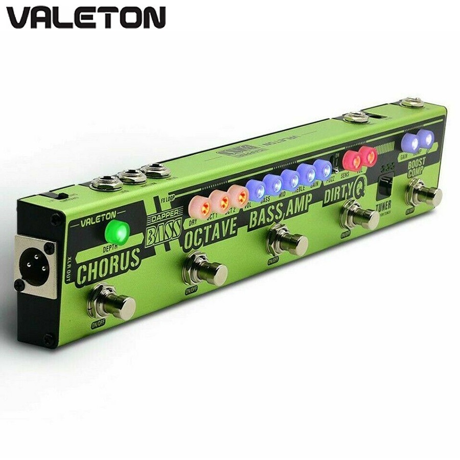 Valeton 6 Em 1 Pedal Dapper Bass Com Efeitos Para Baixo/Afinador/Córus/Octester/Sujéia Q & amp ; Sintonizador Boost Comp , VES-2