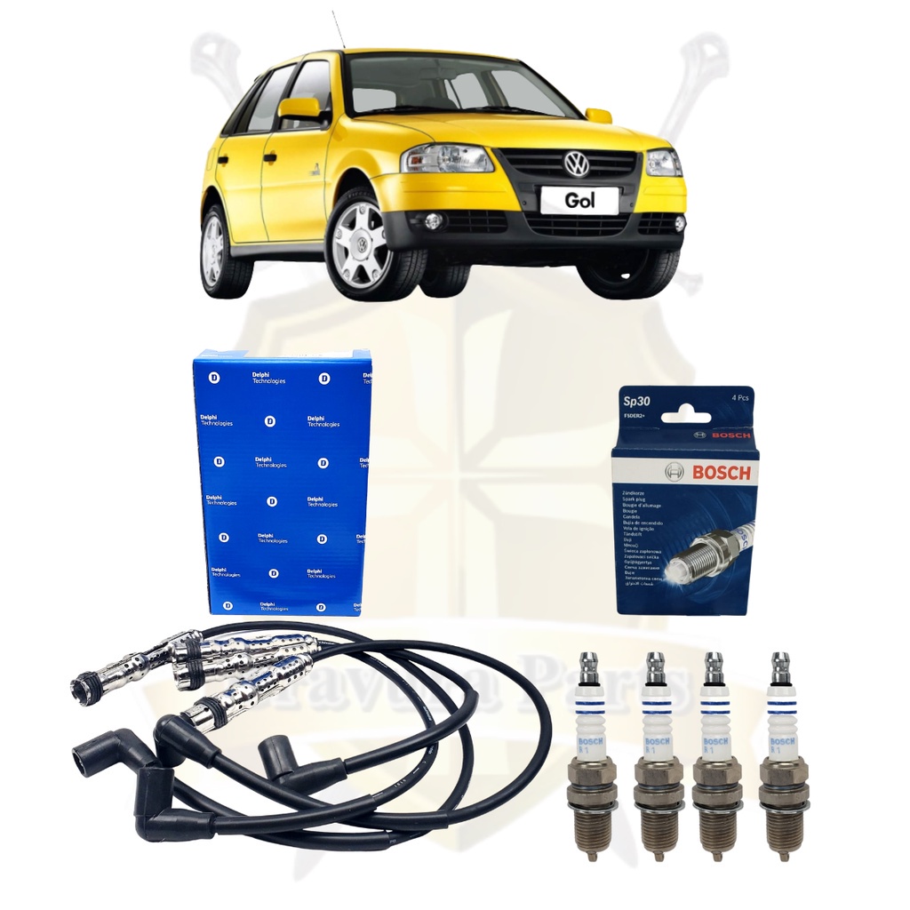 Jogo de Cabo de Velas Gol G4 1.0 2006 a 2011 + Kit velas Original Bosch ...