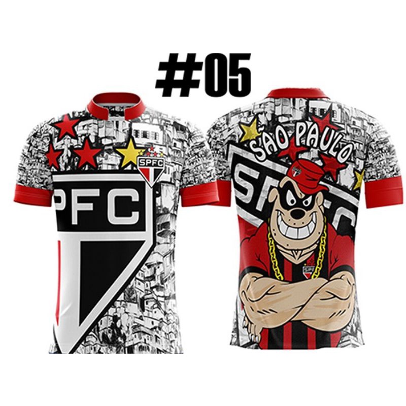camiseta de time são Paulo favela com desenho dos irmãos metralhas SPFC ...