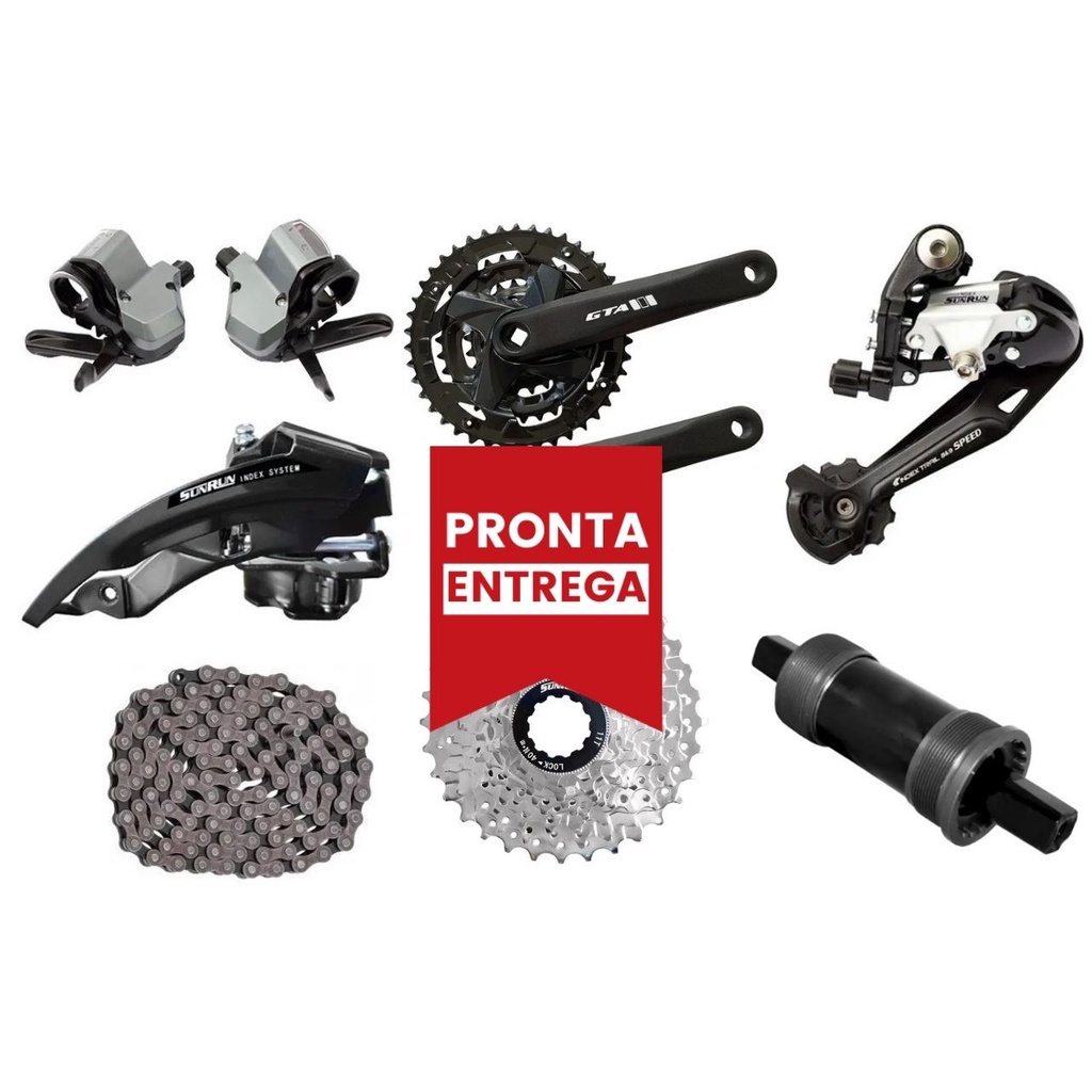 Kit Transmissão 27 Marchas Bicicleta Aro 26, 29 Completo (Corrente ...