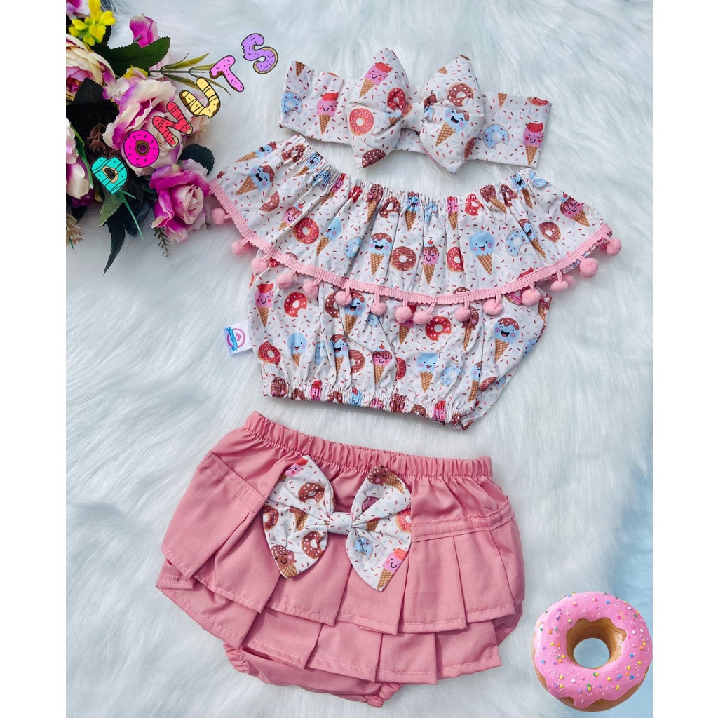 Conjunto Pascoa Coelhinha Mesversario Roupa De Bebe Menina - Mimos da Babih