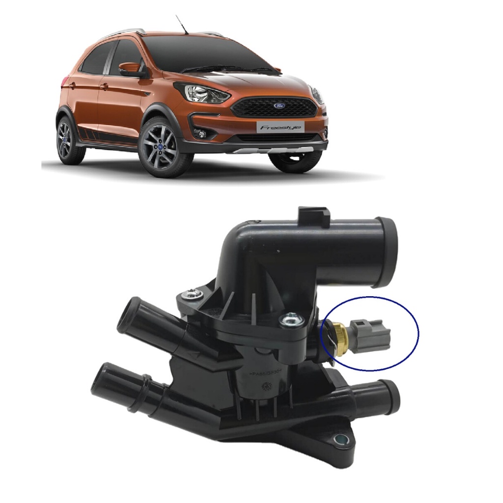 Carcaça Válvula Termostática Ford Ka 3 Cilindros Original | Shopee Brasil