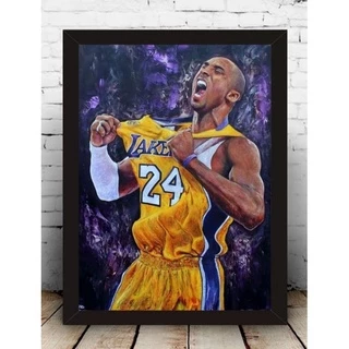 Quadro Decorativo Pintura Kobe Bryant Lakers Quarto