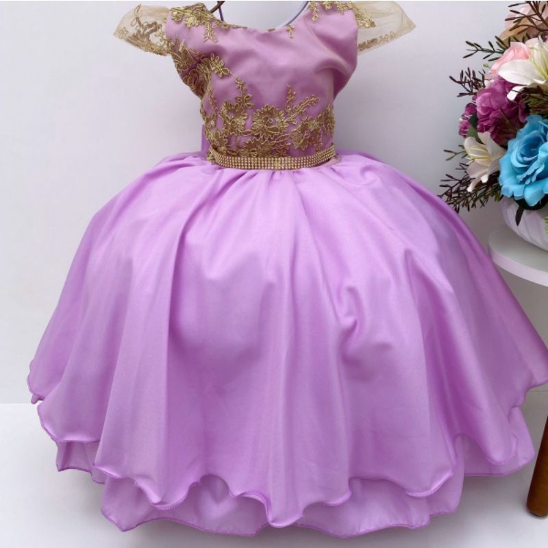 Vestido Princesa Sofia Lilás Realeza Dourado Festa Infantil em Promoção na  Americanas