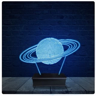 Luminária Led Acrilico Abajur - Planeta Saturno