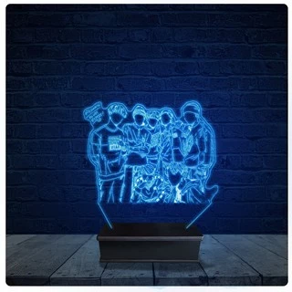Luminária Led Acrilico Abajur - BTS Banda 03