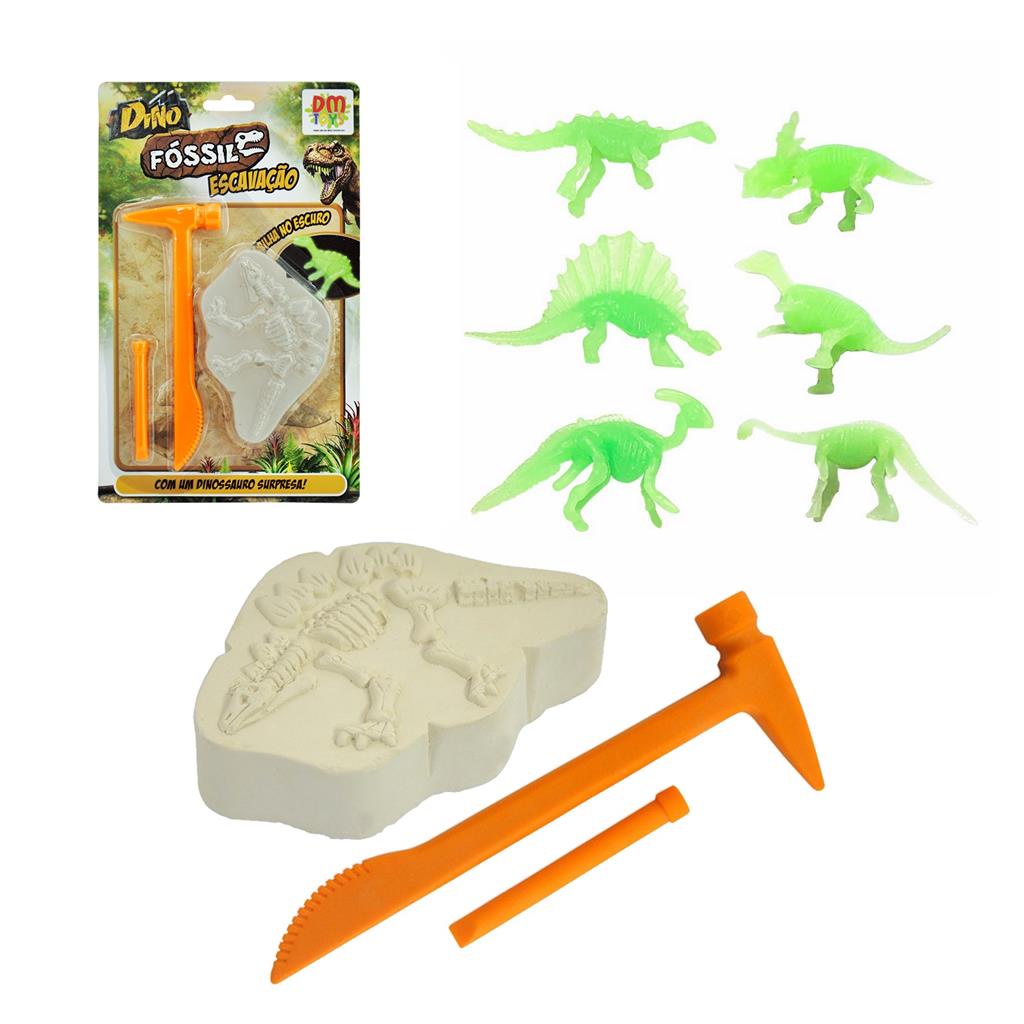 Kit Escavacao Fossil Colecao Dinossauro Arqueologia Dino Dm Toys Shopee Brasil