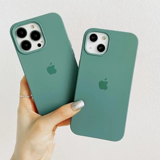 Verde Meia-Noite Para iPhone 18/17/16/15/13/14/12/11/Pro max/Ar/XS XR/7/8/Plus/SE/Mini/Capa De Telefone De silicone Líqu