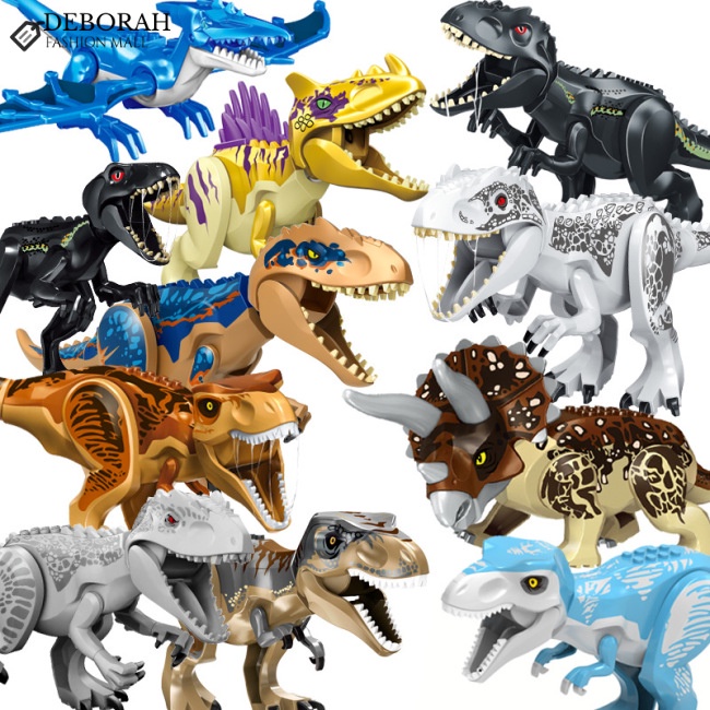 Debora Moda Grandes Blocos De Construção De Partículas Estegossauro Dinossauro Parque Jurássico Tiranossauro Rex Brinquedo Montado