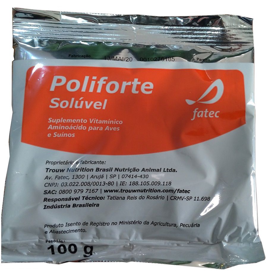 Poliforte Solúvel Para Aves E Suínos E 100g | Shopee Brasil