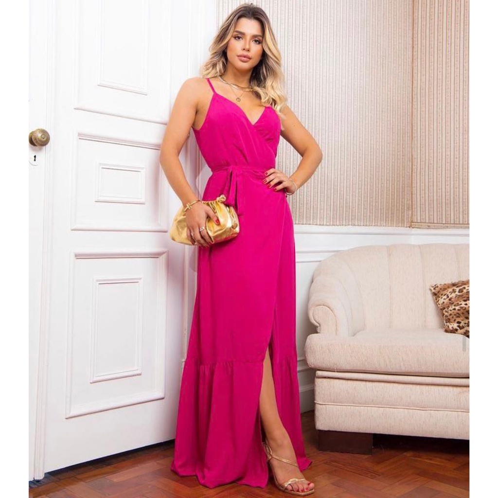 Vestido longo envelope para hot sale casamento