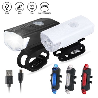 Lanterna Bike Farol Luz Led Usb Recarregável Bicicleta Sinalizador Traseira Kit Para Ciclismo