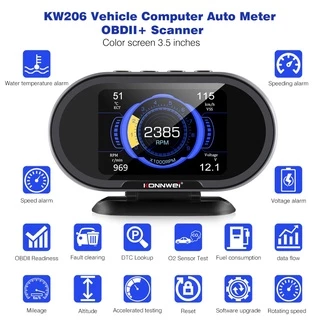 KONNWEI KW206 OBD2 Computador A Bordo Digital OBD 2 Scanner Consumo De Combustível Medidor De Temperatura Da Água