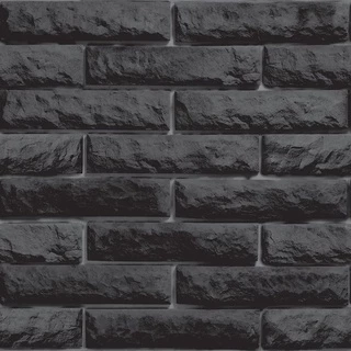 Papel De Parede Lavável Sala Quarto Tijolo Tijolinho Preto Autocolante 50cm x 50cm