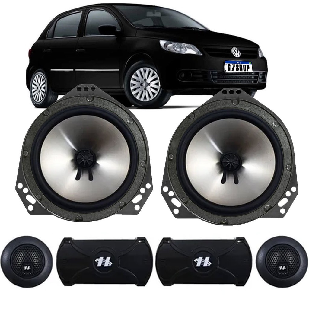 Kit Auto Falante 2 Vias Hurricane Volkswagen Gol G5 6 Polegadas Q6.2
