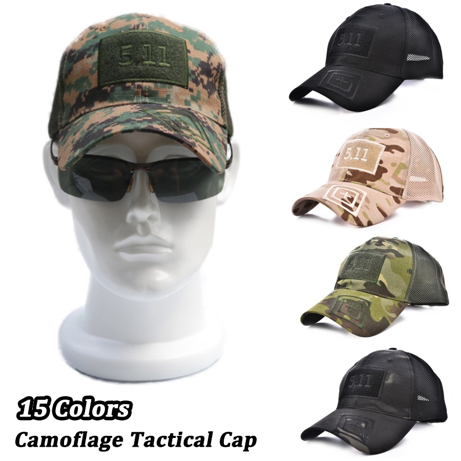 5111 Camuflagem Tática De Beisebol Boné De Basebol Velcro Bordado Pesca