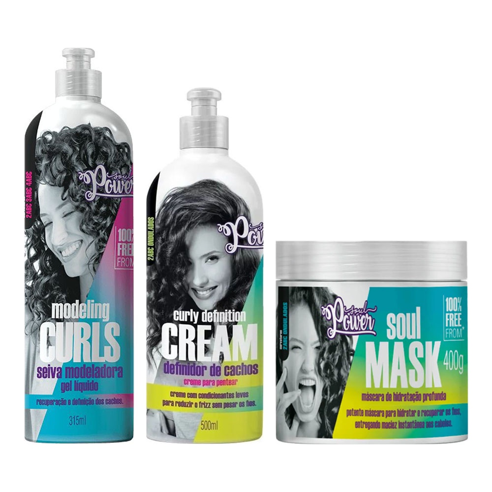 Kit Soul Power Seiva+ Soul Mask+ Creme Definition 500ml | Shopee Brasil